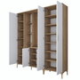 Hanah Home EA131 - 2801 Recibidor de Entrada Nogal y Blanco 180x198.6x37.5cm Mueble Organizador para Hogar
